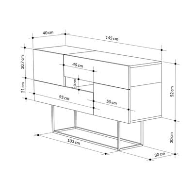 Mourah Eros Console - Oak/Anthracite - 2 Years Warranty