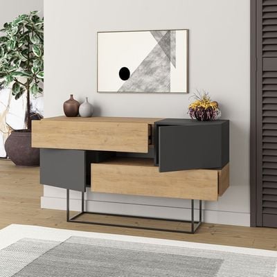 Mourah Eros Console - Oak/Anthracite - 2 Years Warranty