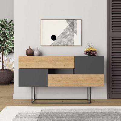 Mourah Eros Console - Oak/Anthracite - 2 Years Warranty