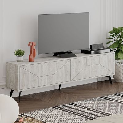 Dune Tv Stand Up To 70 Inches With Storage - Ancient White - 2 Years Warranty