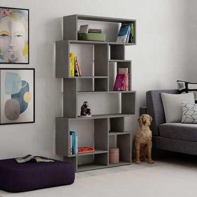 Karmato Bookcase - Retro Grey - 2 Years Warranty
