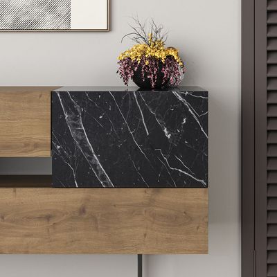 Mourah Eros Console - Brown/Black Marble - 2 Years Warranty