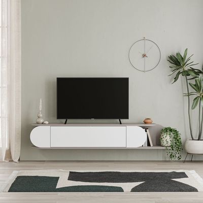 Mourah Tone Tv Stand Up To 65 Inches With Storage - Light Mocha/White - 2 Years Warranty