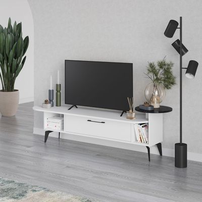 Mourah Ada Tv Stand Up To 60 Inches With Storage - White/Bendir - 2 Years Warranty