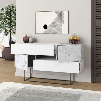 Mourah Eros Console - White/Carrara - 2 Years Warranty