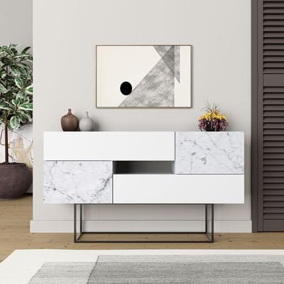 Mourah Eros Console - White/Carrara - 2 Years Warranty