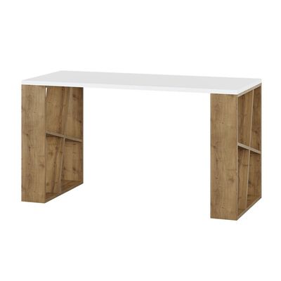 Honey Working Table With Storage - White/Hitit  - 2 Years Warranty
