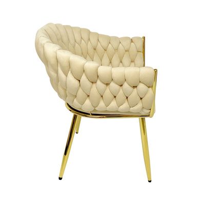 Velvet Chairs Modern Accent Dining Chairs Flannelette Comfy Upholstered Dining Room Furniture Leisure Chairs Golden Metal Leg