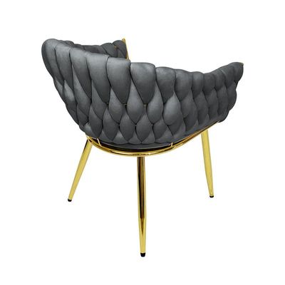 Velvet Chairs Modern Accent Dining Chairs Flannelette Comfy Upholstered Dining Room Furniture Leisure Chairs Golden Metal Leg