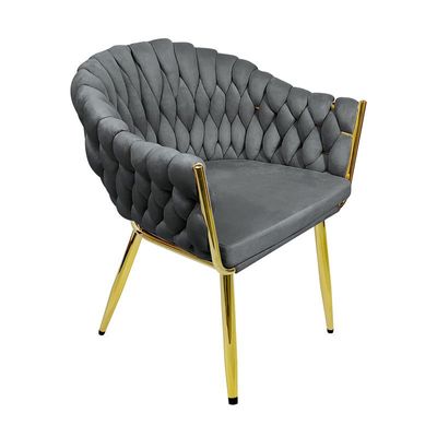 Velvet Chairs Modern Accent Dining Chairs Flannelette Comfy Upholstered Dining Room Furniture Leisure Chairs Golden Metal Leg