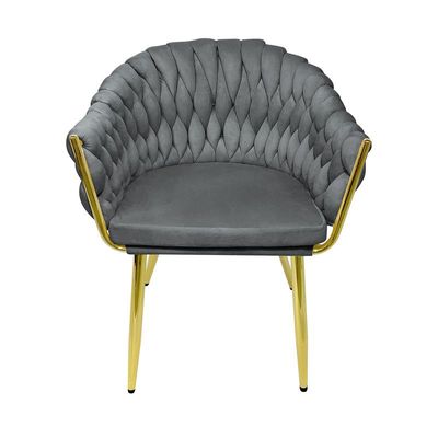 Velvet Chairs Modern Accent Dining Chairs Flannelette Comfy Upholstered Dining Room Furniture Leisure Chairs Golden Metal Leg