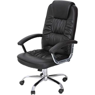 Executive Office Leather Chair Black (Black)