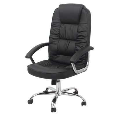 Executive Office Leather Chair Black (Black)
