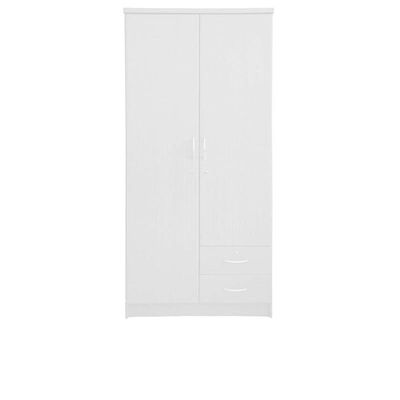 Wood Wardrobe - Cabinet/Cupboard 2 Door White