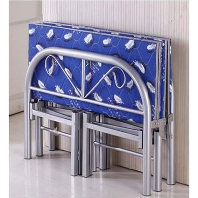 Folding Bed Steel Frame Silver Dimension 90x190 Centimeters. Model KFB90