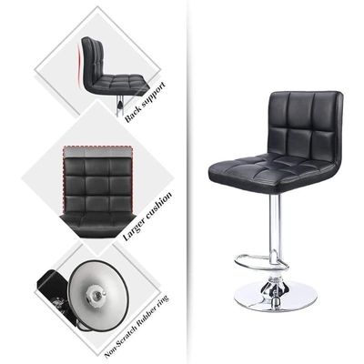 Bar Stool Chair PU Leather & Stainless-Steel Base Adjustable Height, 360Â° Swivel Orange Model KB510