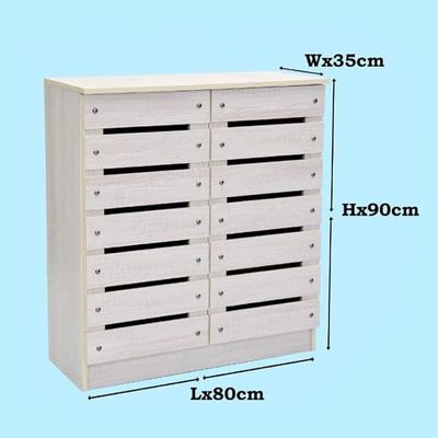 Wood Shoe Rack Storage 2 Door Cabinet, Household Entry Door Combined Storage Rack, Space Saving Multi-functional Grey KSR201
