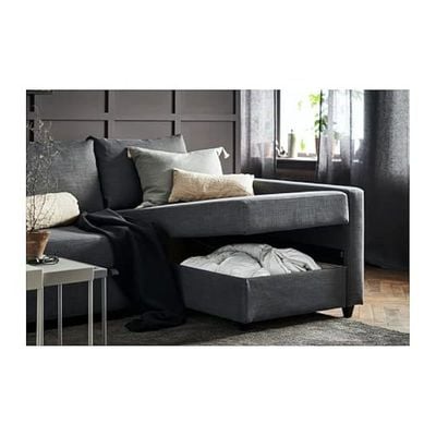 Convertible Sofa Cum Bed L-Shape Corner Sofa Plus Diwan Bed with Storage Box & Cushion for Living Room, Home, Office, Apartment, Studio Room Size 215x150x75 Centimeters