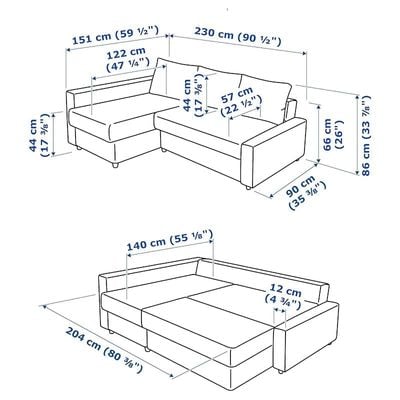 Convertible Sofa Cum Bed L-Shape Corner Sofa Plus Diwan Bed with Storage Box & Cushion for Living Room, Home, Office, Apartment, Studio Room Size 215x150x75 Centimeters KSB211