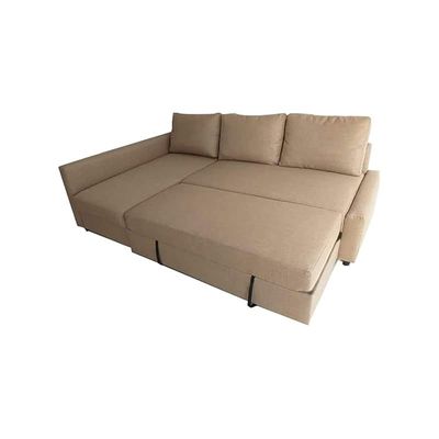 Convertible Sofa Cum Bed L-Shape Corner Sofa Plus Diwan Bed with Storage Box & Cushion for Living Room, Home, Office, Apartment, Studio Room Size 215x150x75 Centimeters KSB230
