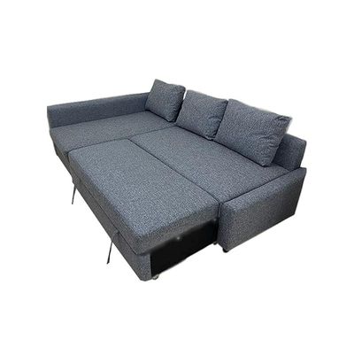 Convertible Sofa Cum Bed L-Shape Corner Sofa Plus Diwan Bed with Storage Box & Cushion for Living Room, Home, Office, Apartment, Studio Room Size 215x150x75 Centimeters KSB227