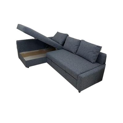 Convertible Sofa Cum Bed L-Shape Corner Sofa Plus Diwan Bed with Storage Box & Cushion for Living Room, Home, Office, Apartment, Studio Room Size 215x150x75 Centimeters KSB227