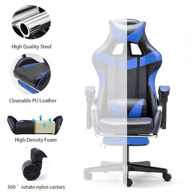 Gaming Chair Ergonomic Executive PUBG-3D 360Â° Rolling Swivel Reclining Computer Chair PU Leather Adjustable Height with Headrest Pillow Cushion & Lumber Support Back, Premium Foam KC367