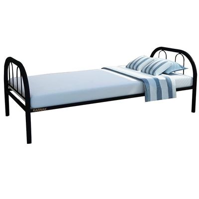 Single Metal Steel Bed Dimension 90x190 Centimeters Black (Black)