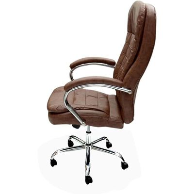 Boss Executive Office Chair Steel Structure, PU Leather 360Â° Swivel Desk Gaming Chair High Back & Adjustable Height Computer Table Chair, Soft Foam Gaming Study Chair Lumbar Support  KC76