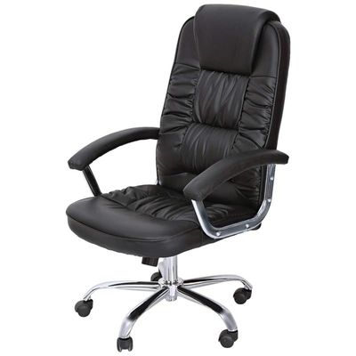 Boss Executive Office Chair Steel Structure, PU Leather 360Â° Swivel Desk Gaming Chair High Back & Adjustable Height Computer Table Chair, Soft Foam Gaming Study Chair Lumbar Support  KC66