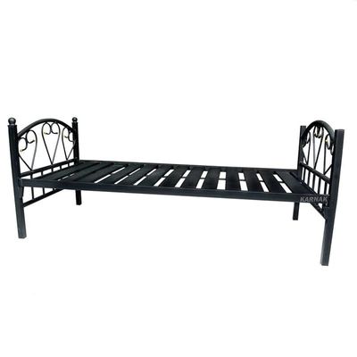 Heavy Duty Single Metal Steel Bed Dimension 90x190 Centimeters Black