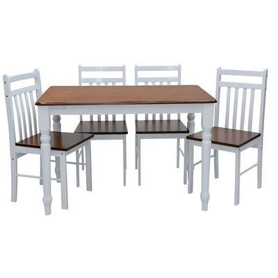 Wooden Dining Table Chairs Set Modern Dinner Desk 4-Chairs for Dining Room Kitchen Lounge Adjustable Table Comfortable chairs, Cafeteria Set Chairs Table KW-2