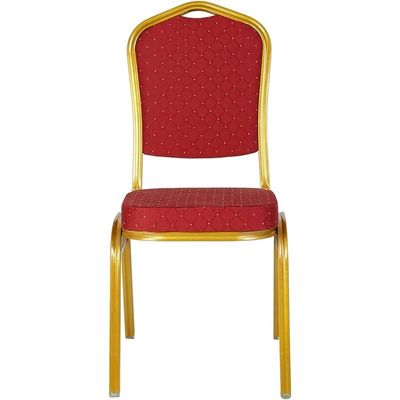 Series Crown Back Stacking Banquet Chair In Red Fabric For Weddings Banquets Ceremony Hotel Dining Parties