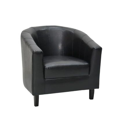 Black Pu Leather Single Seater Sofa -Comfortable & Stylish Seater Sofa For Living Room or Bedroom. Model No K-1146