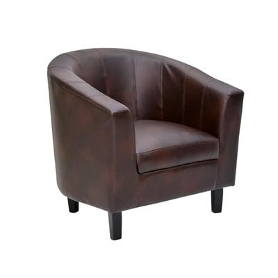 Dark Brown Pu Leather Single Seater Sofa -Comfortable & Stylish Seater Sofa For Living Room or Bedroom. Model No K-1146-3
