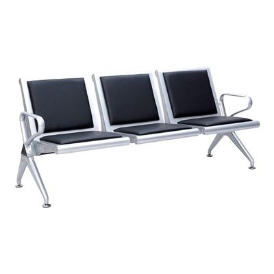 Metal Bench With Cushion - Modern and Comfortable Bench With Cushioned Seating & Mesh Back 3 Seater