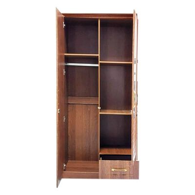 2 Door Wooden Wardrobe,Cabinet,Cupboard Of Engineered Wood With 1 Lockable Drawer Perfect Modern Stylish Heavy Duty Color (Cherry)