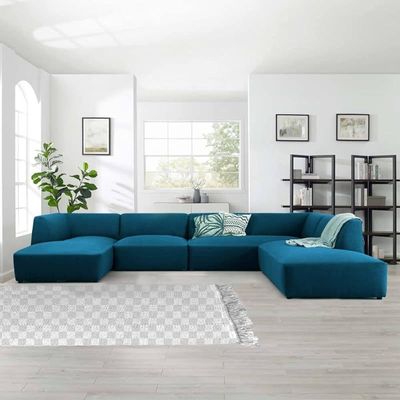 Home Premium & luxury Fabric Sectional Sofa, Interior Furniture, Comfortable Sofa, High quality fabric (Blue)