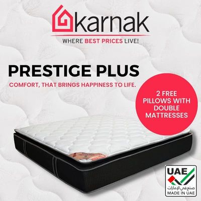 Home Prestige Plus Pillow Top Pocketed Spring (Soft Feel) Turn-Free Mattress with 2 Free Pillows | 7 Years Warranty | Thickness 25cm (HC Super King - W200 x L210cm)