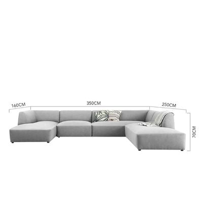 Home Premium & luxury Fabric Sectional Sofa, Interior Furniture, Comfortable Sofa, High quality fabric (Grey)