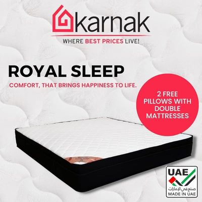 Home Royal Sleep Euro Top Bonnell Spring (Medium Firm Feel) Turn-Free Mattress with 2 Free Pillows | 7 Years Warranty | Thickness 26cm (HC Wide Single - W120 x L200cm)