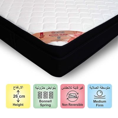 Home Royal Sleep Euro Top Bonnell Spring (Medium Firm Feel) Turn-Free Mattress with 2 Free Pillows | 7 Years Warranty | Thickness 26cm (Special King - W220 x L220cm)