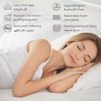 Home K-Ortho Premium Medical Rebonded Foam Mattress (Extra Firm Feel) Reversible Mattress | Premium Knitted Fabric | 5 Years Warranty (HC Wide Single - W120 x L200cm, 20)