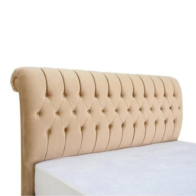 Cyra Button Tufted Upholstered Velvet Platform Bed Modern Design Free Installation (Twin: 120 x 200cm)
