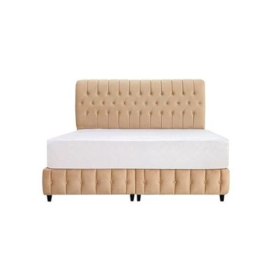 Cyra Button Tufted Upholstered Velvet Platform Bed Modern Design Free Installation (Twin: 120 x 200cm)