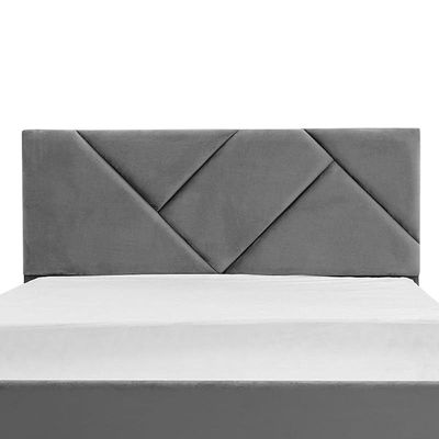 Galaxy Tufted Upholstered Velvet Platform Bed Modern Design Free Installation (Super King: 200 x 200cm, Gray)