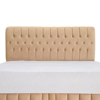 Cyra Button Tufted Upholstered Velvet Platform Bed Modern Design Free Installation (King: 180 x 200cm)