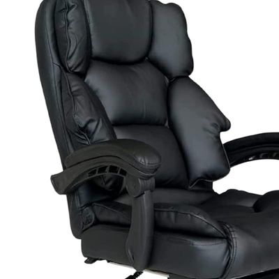 Executive Office Gaming Chair PU Leather 360Â° Swivel, Tilt Lock Mechanism, Soft Foam & Well Padded Backrest With Lumbar Support Color (Black)