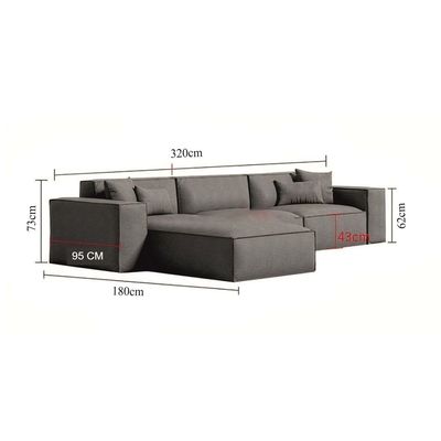 Carol 3 Seater L-Shaped Velvet Sofa – Luxury White Sectional Corner Couch, Modern Design, Solid Wood Frame, Velvet Upholstered Sofa for Living Room