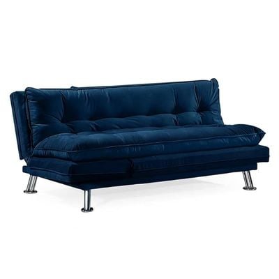 Home Amos Sofa Cum Bed I Sleeping Fabric Sofa I Three Seat Sofabed I Modern Design Living Room Sofa Color (Navy Blue)